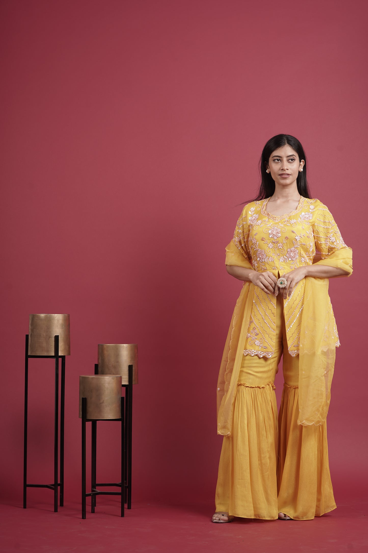 Yellow Sharara Pant Set