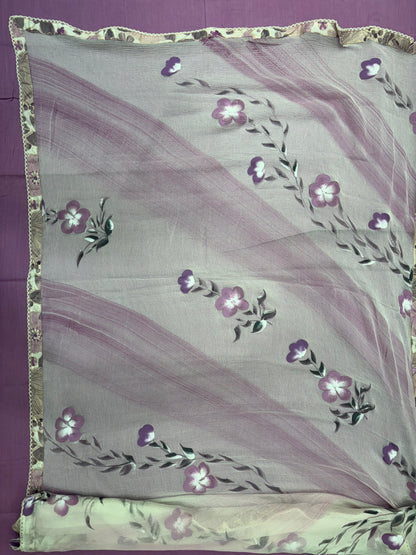 Lavender Cotton Dress Material