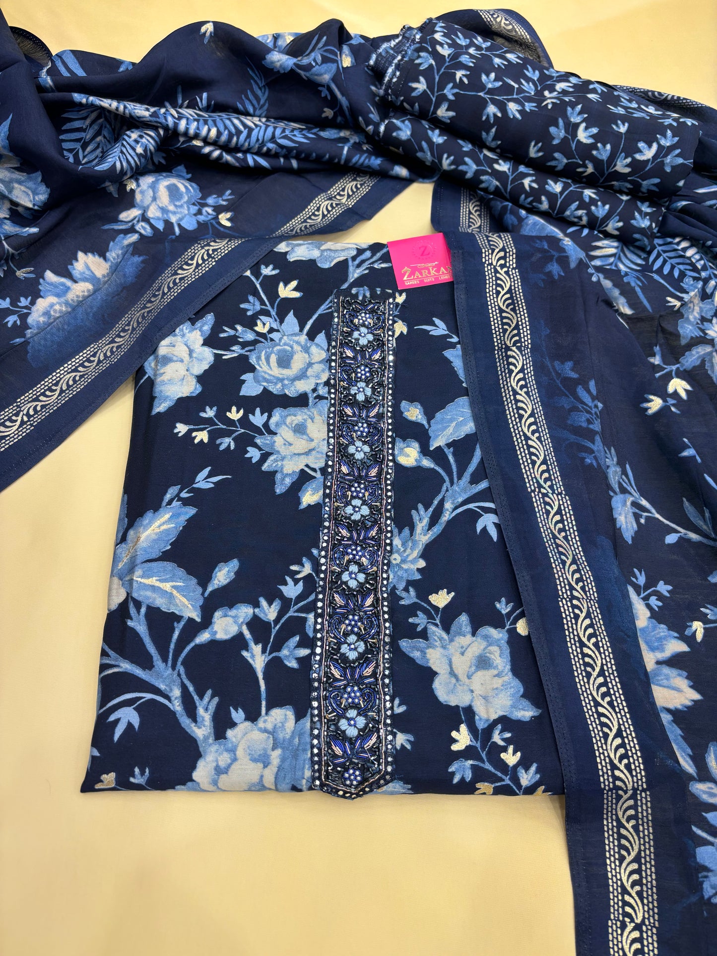 Midnight Blue Muslin Dress Material