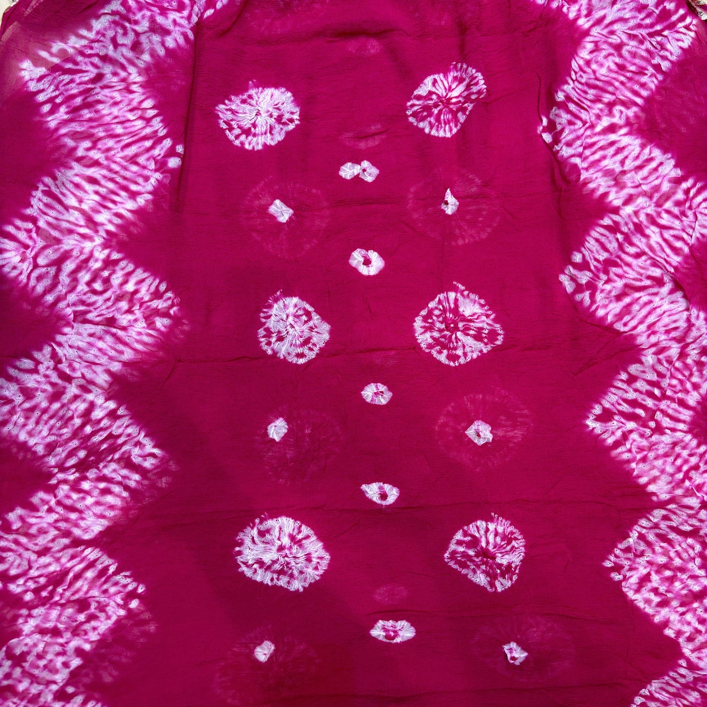 Rani Crepe Bandhani with Shibori Dress Material